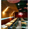 餐厅幕墙造型铝方通_木纹弧形铝方通吊顶