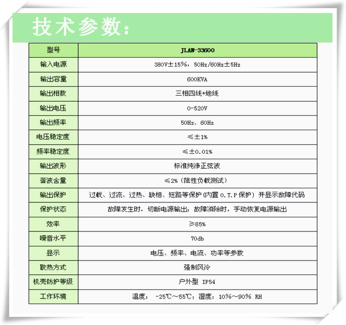 JLAN-33600技术参数