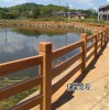福建仿木围栏厂家生产批发，泉州水泥仿木栏杆供应鱼池塘护栏