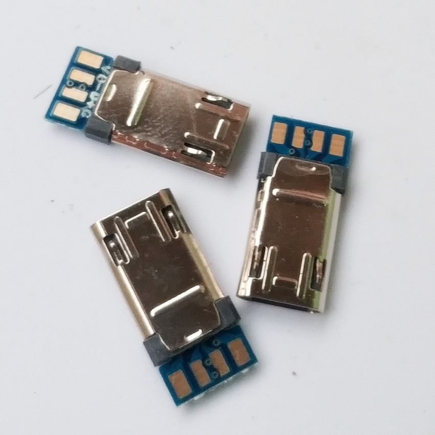 MICRO 5P 双面插公头 不分正反双用插头 带板加长外露 数据充电板   0.55