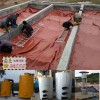 猪粪发酵沼气池外加盖保温膜，确保冬季正常产气