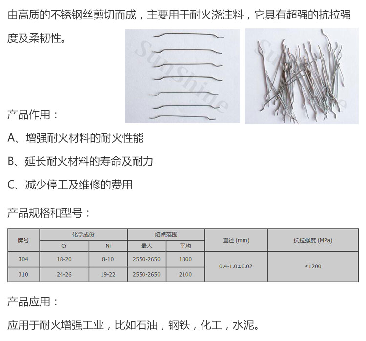 冷拉切断型不锈钢纤维