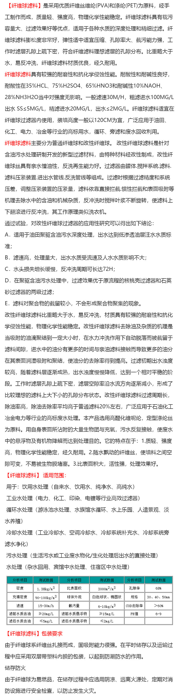 纤维球滤料